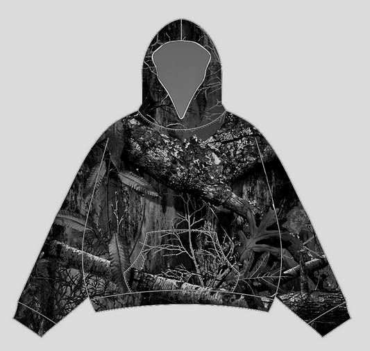 Unisex Essential Camo Hoodie, Black